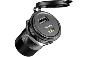 Acegoo 83W 12V USB Outlet PD 65W Type-C QC3.0 18W USB-A Dual Port Fast Charging Socket for Laptop, Waterproof Car Charger Replacement Accessories for RV Camper Trailer Boat Truck Golf (1 Pcs)