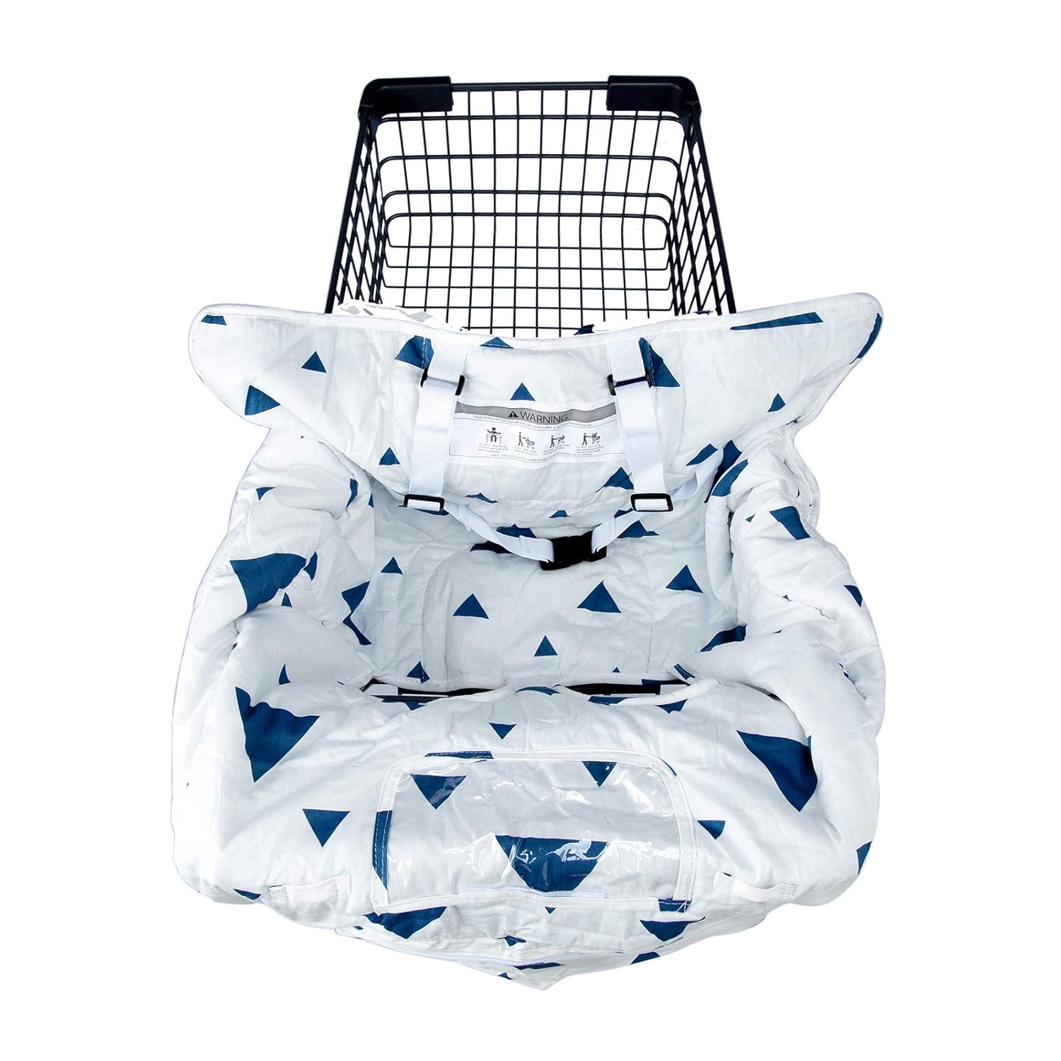 2-in-1 Shopping Cart Cover for Baby, Machine Washable Cotton High Chair Cover, Large Fits Most Shopping carts, with 6.5