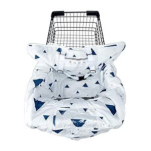2-in-1 Shopping Cart Cover for Baby, Machine Washable Cotton High Chair Cover, Large Fits Most Shopping carts, with 6.5