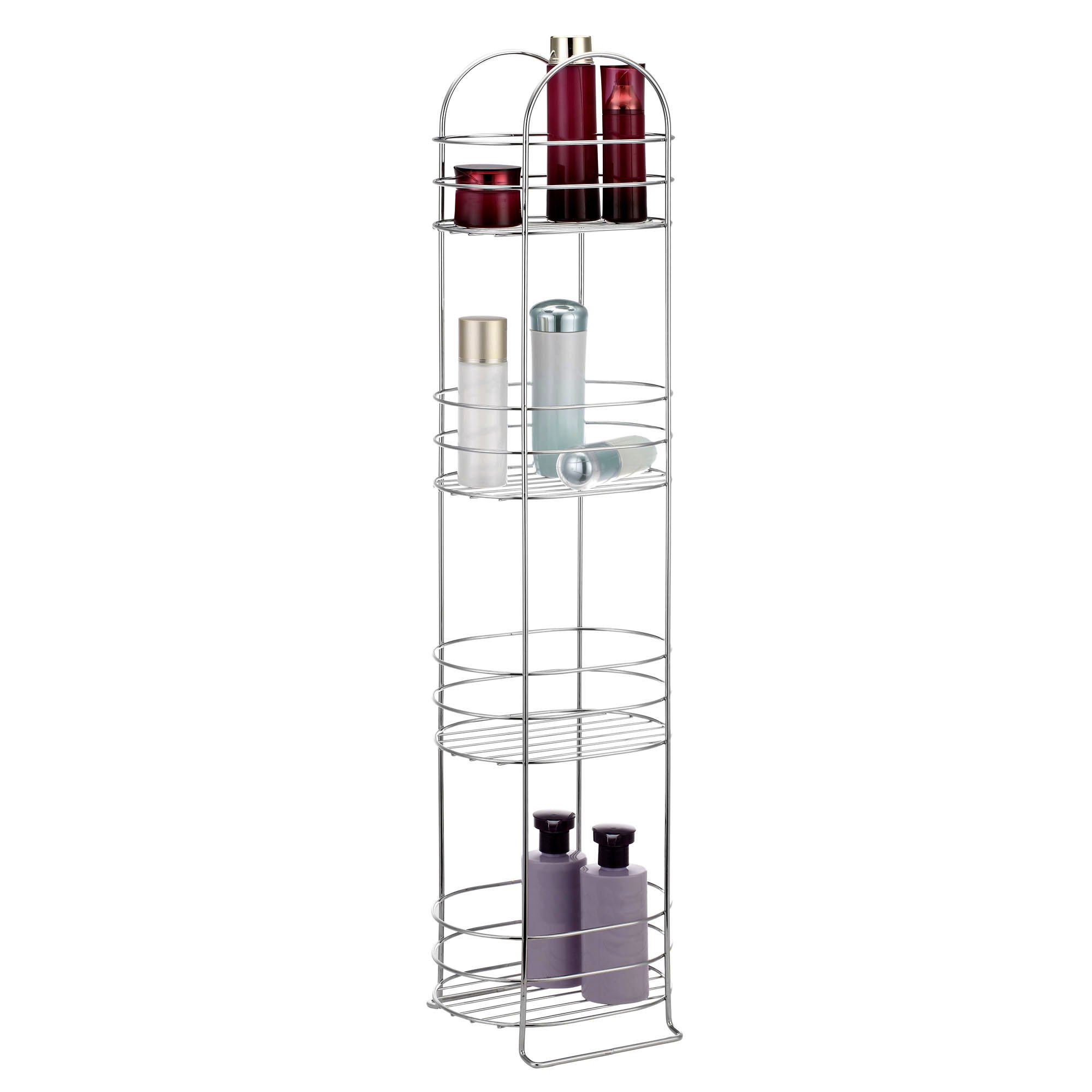 VonHaus Freestanding Bathroom Shelf Rack Metal 4 Tier Shelving Unit