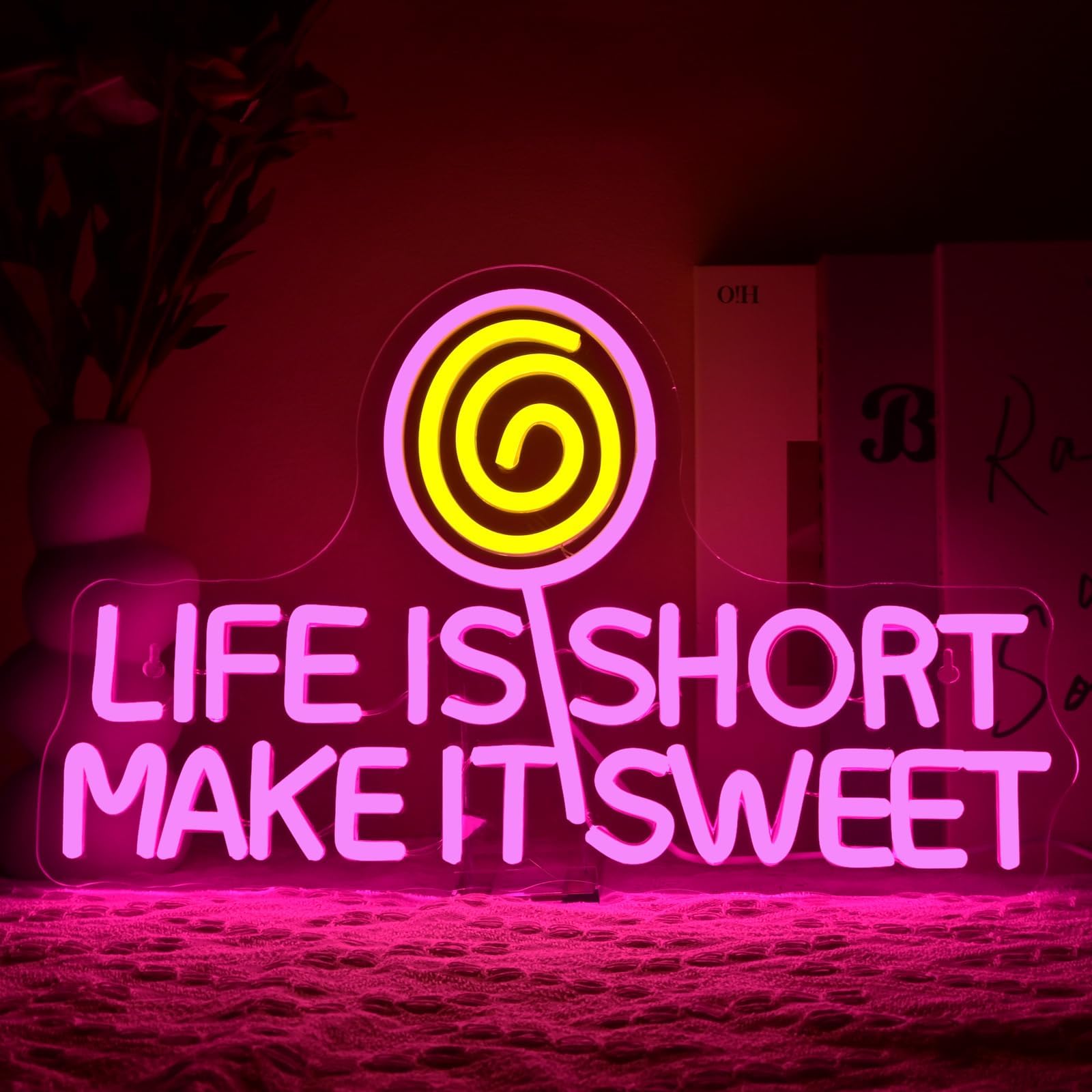 SIGNSHIP Candy Neon Sign for Candy Shop Wall Decor Candy Bar Signs Lollipop Candy Display Snack Sign for Sweet Shop Candy Decor, Candy Table, Bedroom, Home, Halloween