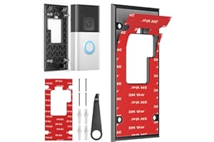 BAALETC No Drill Doorbell Mount for Battery Doorbell (2024 Release) - Strong Adhesive Mounting Plate, Renter Friendly Apartment & Office Video Doorbell Holder Bracket, Easy Install Accessories Kit