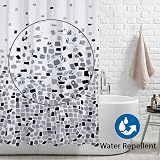 ANSIO Shower Curtain Mosaic Black 180 x 180 cm Water Repellent view 4