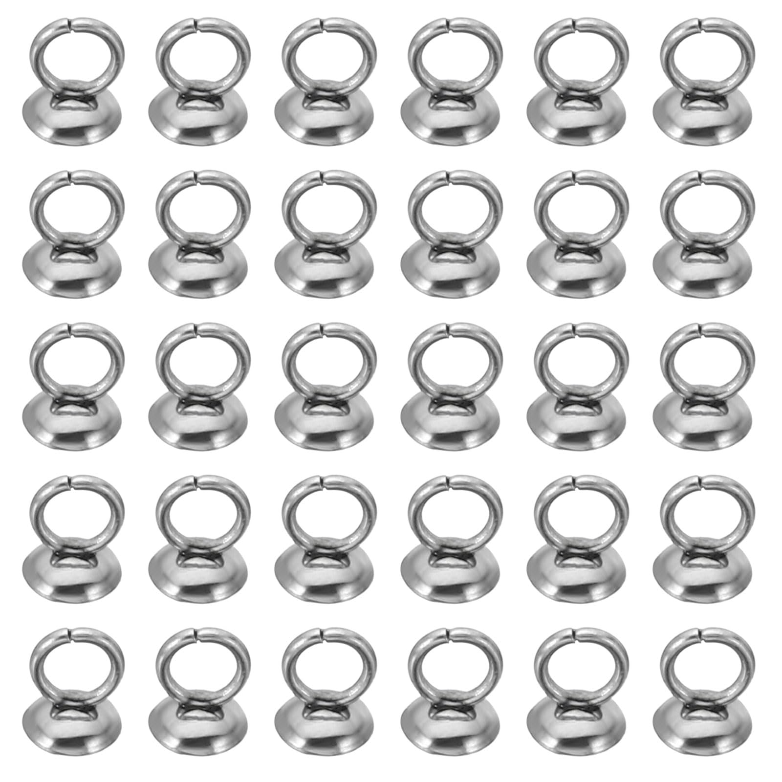 PATIKIL 4mm Bead Caps, 100 Pcs Bead Cap Bail Pendant Bead End Caps Charm Ornament Caps with Loop Stainless Steel for Making DIY s Pearl, Silvery