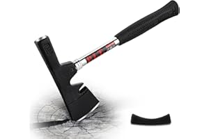 P.I.T. 13" Hatchet Axe, Camping Outdoor Hatchet for Wood Splitting and Chopping, Forged Steel Blade with Sheath,Shock Absorbing Fiberglass Anti-Slip Handle, Multi-Use Axe