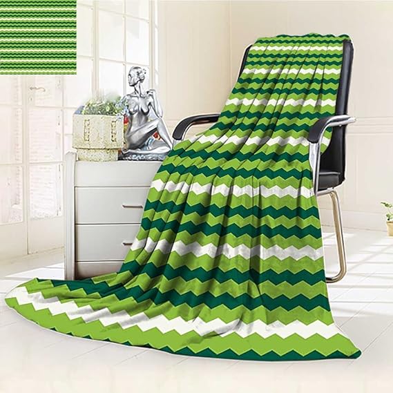 Amazon.com: Throw Blanket Green Lines in Colors Irish Lime Green Dark