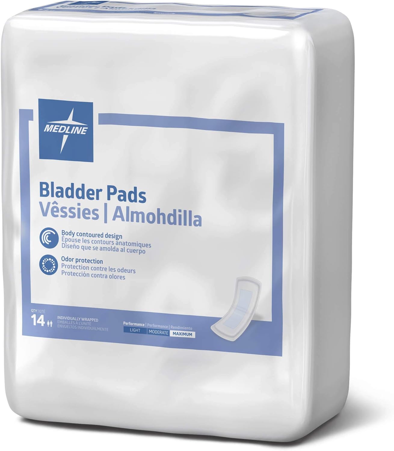 Medline - MSC327100 Bladder Control Incontinence Pads, Maximum Absorbency, 3.25" x 13", 14 Count (Pack of 9): Industrial & Scientific