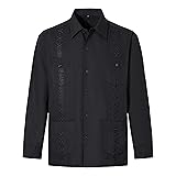 MAXJON Mens Shirts Guayabera Shirts Cuban Long