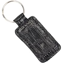 Genuine Alligator Skin Leather Keychain (Black) at Amazon Men's