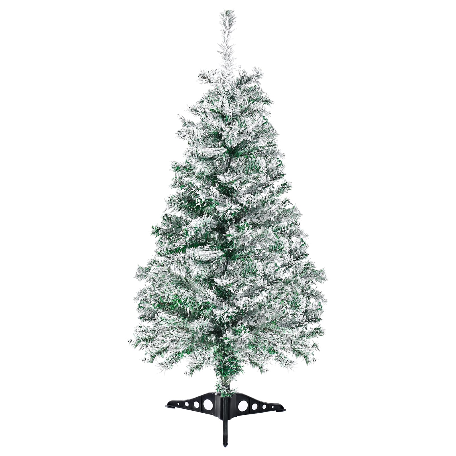 Photo 1 of ***reference***Artificial Christmas Tree Green Tabletop Christmas Tree with Snow Flocked Mini Xmas Pine Tree with Plastic Stand for Indoor Outdoor Holiday Home Decoration
