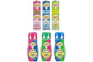 WARHEADS Super Sour Double Drops & Candy Spray Sampler - Assorted Fruity Flavored Liquid Candy - 6 Pack with 1 of Each