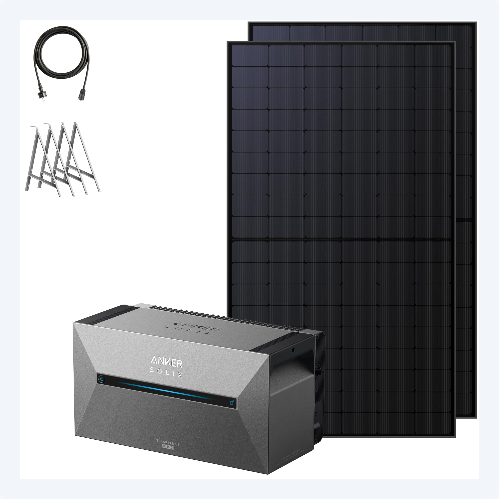 Anker SOLIX 2 Pro Solarbank+ 2× 500W Panel, Plug&Play Balkonkraftwerk
