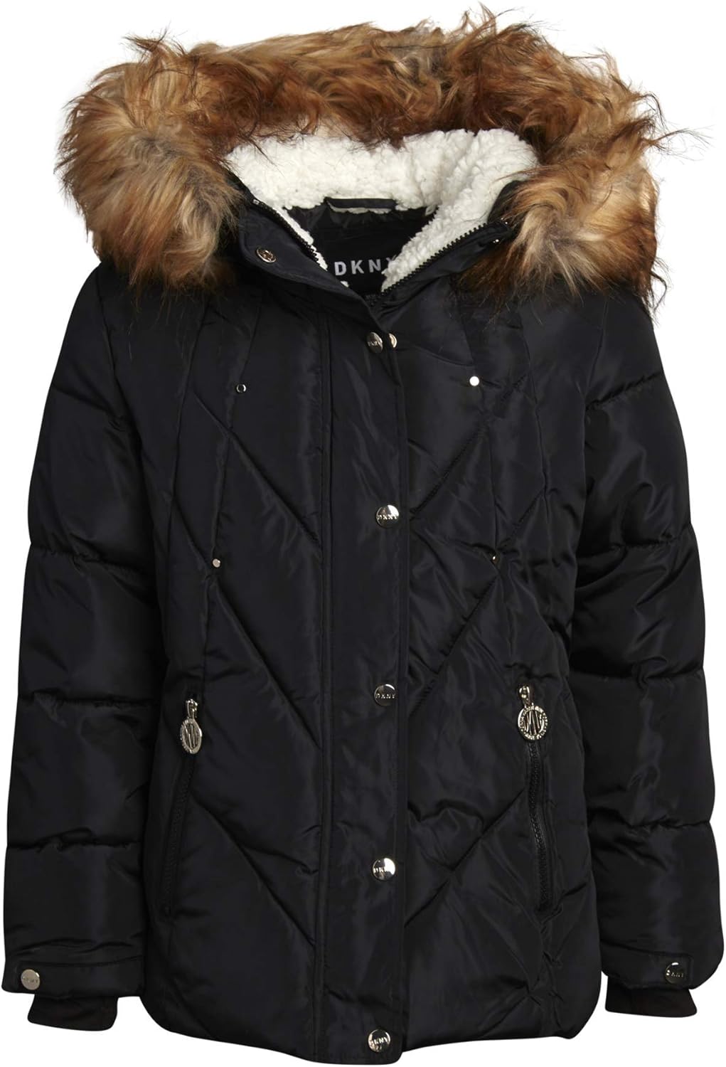 DKNY Girls' Winter Coat Puffer Ski Jacket with Removable