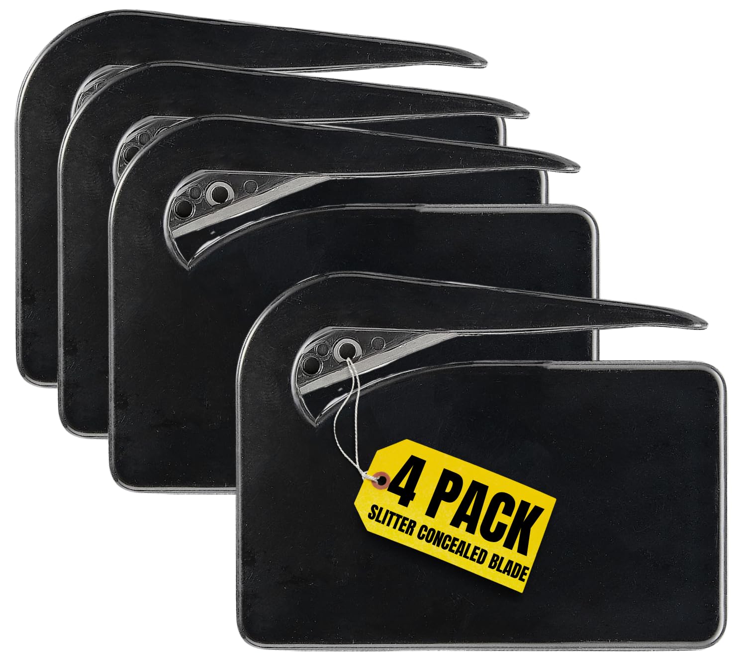 Photo 1 of 1InTheOffice Letter Opener, Envelope Opener Slitter Concealed Blade, Black 4 Pack
