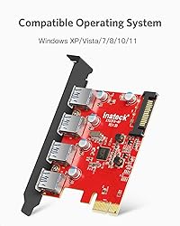 Inateck PCI-e to USB 3.0 (4 Ports) PCI Express Card