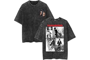 Azikbd Vagabond Miyamoto Musashi costume comic character T-shirt for men and women retro washed distressed fabric