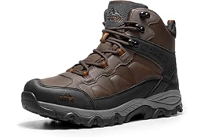NORTIV 8 Men's Waterproof Hiking Boots Outdoor Trekking Lightweight Mountaineering Leather Shoes