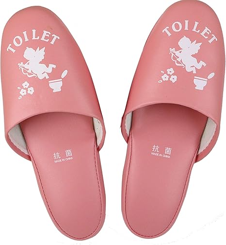 Amazon Co Jp トイレスリッパ 抗菌 洗える フェイク レザー スリッパ かわいい 天使 ピンク ホーム キッチン