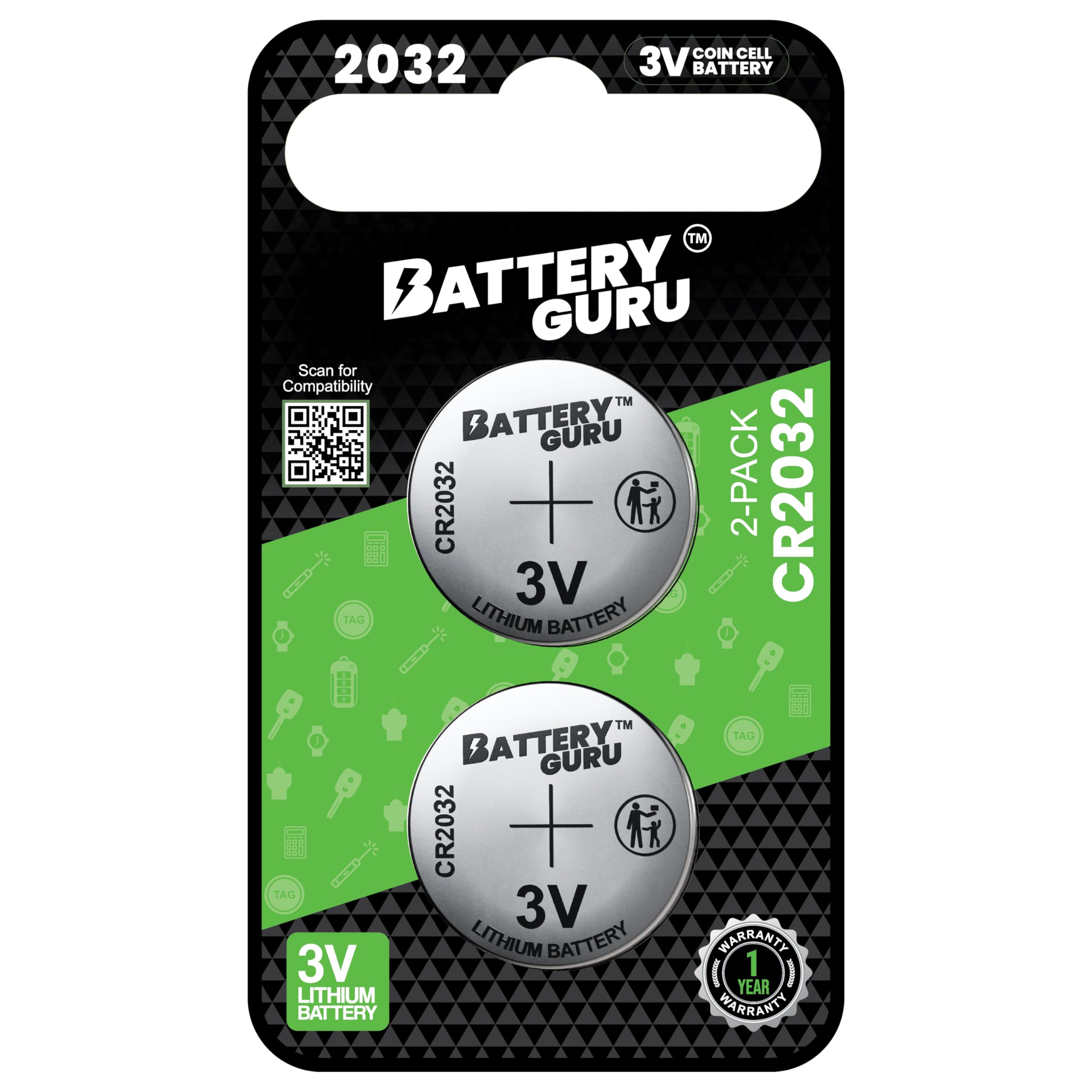 Car Key Battery for Nissan Versa Sedan (2020-2024 Versa Sedan Remote Batteries CR2032 3V Pack of 2)
