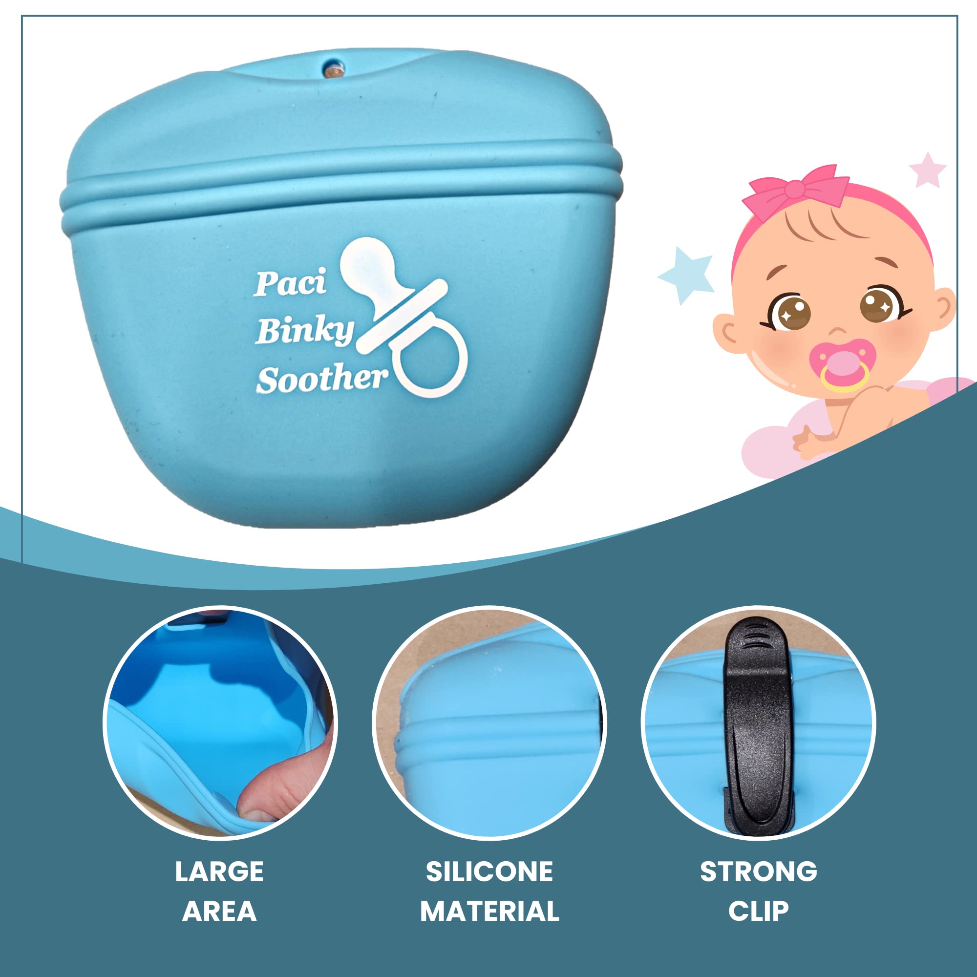 Pacifier Case Stroller Organizer One Handed Pacifier Holder Case