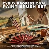 ZYBUX Professional Paint Brushes 10 Piece Synthetic Hair Set Studio Craft view 2