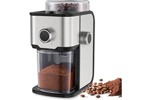 OLLYGRIN Coffee Grinder Electric Burr Coffee Bean Grinder for 2-12 Cups, Adjustable Burr Mill for 14 Grinding Settings, Stainless Steel