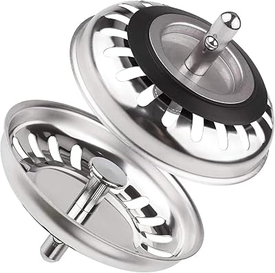 AONAT 2 Pack Kitchen Sink Plug Strainer 80mm Stainless Steel UK Sinks Hole
