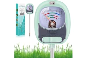 AENNCCI 4-in-1 Soil Test Kit, Soil Moisture Meter for Fertility, Light, Moisture, PH, Soil pH Meter, Soil Tester, Moisture Meter for House Plants, Garden, Lawn, Farm, Indoor & Outdoor Use(Light Green)