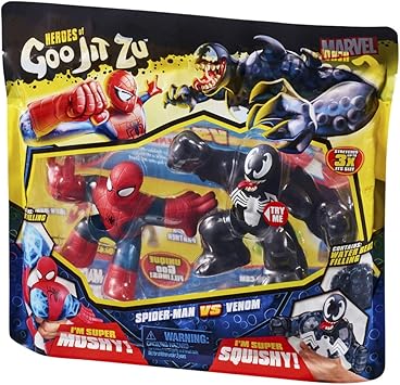 Heroes de Goo Jit Zu - Pack 2 Héroes Marvel (Spiderman Vs Venom): Amazon.es: Juguetes y juegos