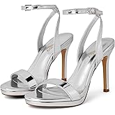 Elisabet Tang Women's Open Toe Heeled Sandals Square Toe Shoes Stiletto Heels Strappy Sandals For Women Sexy Dress Shoes