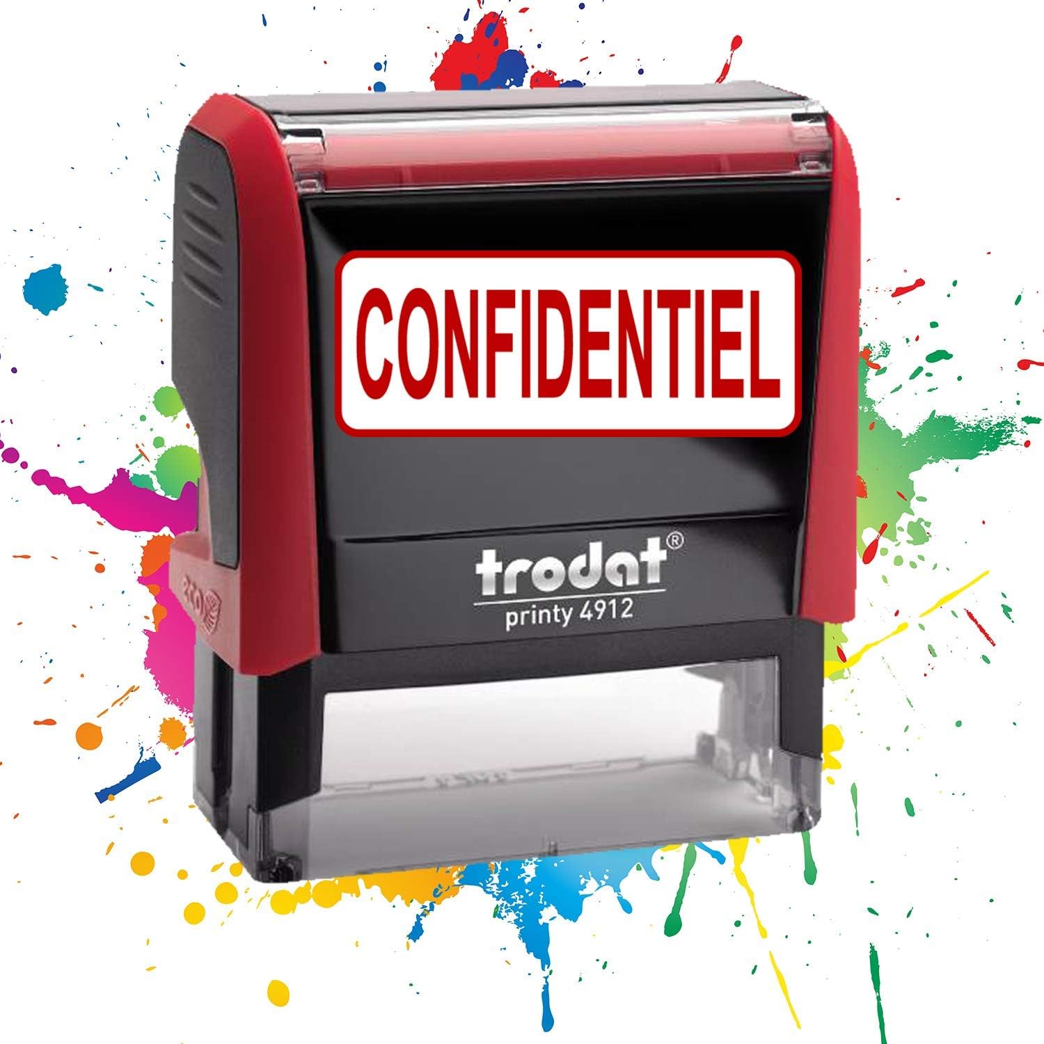 CONFIDENTIEL Tampon Encreur Professionnel TRODAT 4912 Texte prédéterminé Empreinte 47 x 18