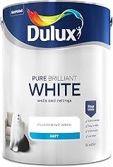 Dulux Walls Ceilings Matt Emulsion Paint Pure Brilliant White 5L view 2
