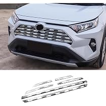 Chrome Front Grille Strip Cover Trim For Toyota RAV4 2019-2024 2025 – 2pcs, ABS