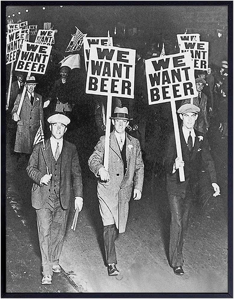 Wall Décor - Vintage Prohibition Beer Poster LARGE 11x14 - Unique Wall Art Decor for Home, Bar, Cafe - Funny Saying Retro Art Print - Bar Room Decor - Vintage Decorations - Bar Art - Retro Decor - Funny Saying