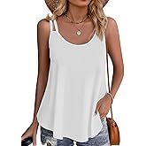KevaMolly Summer Flowy Tank Tops for Women 2026 Spaghetti Strap Loose Fit Camisole Scoop Neck Casual Sleeveless Shirts