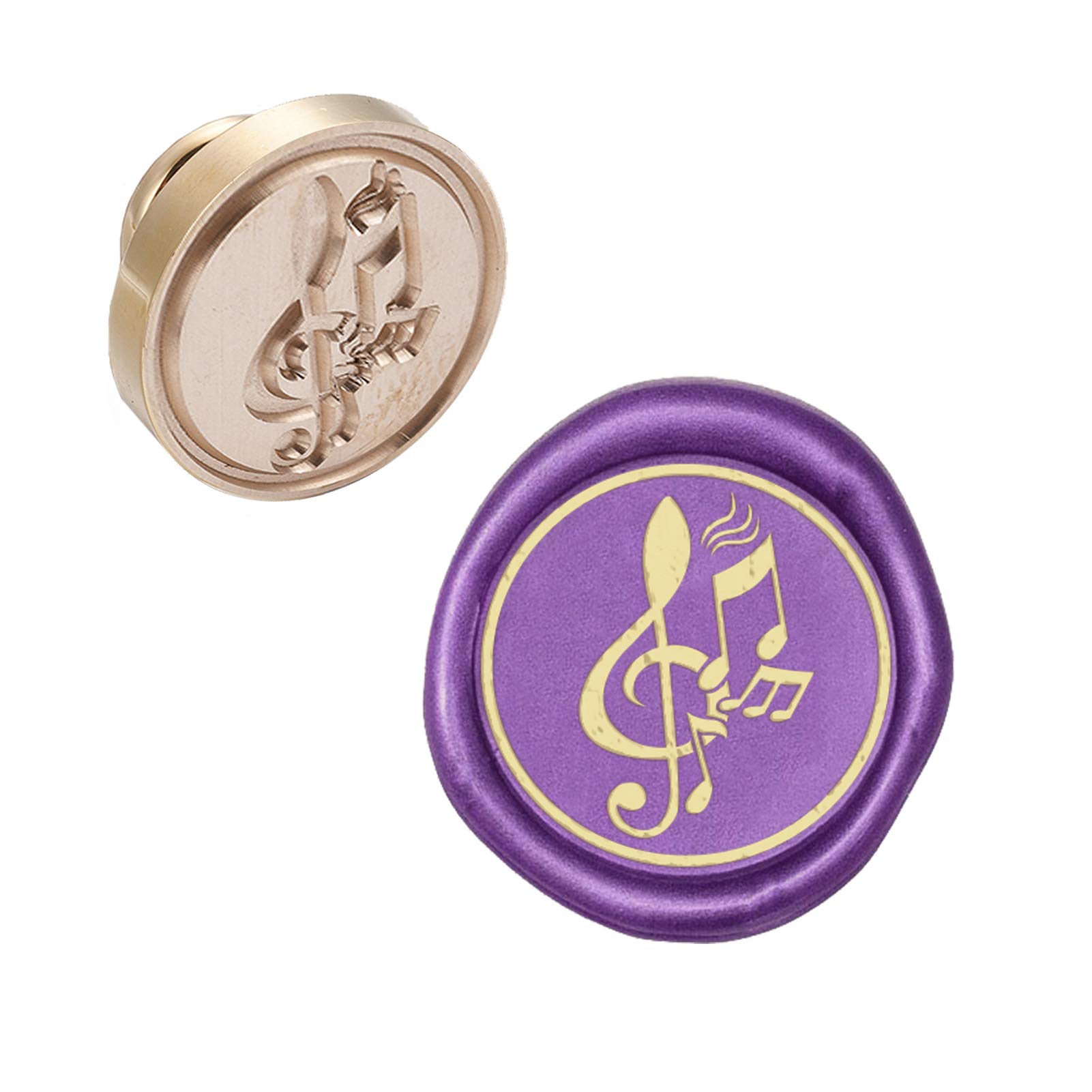 CRASPIRE Wax Seal Stamp Head Music Note Removable Sealing Brass Stamp Head for Creative Gift Envelopes Invitations Cards Decoration