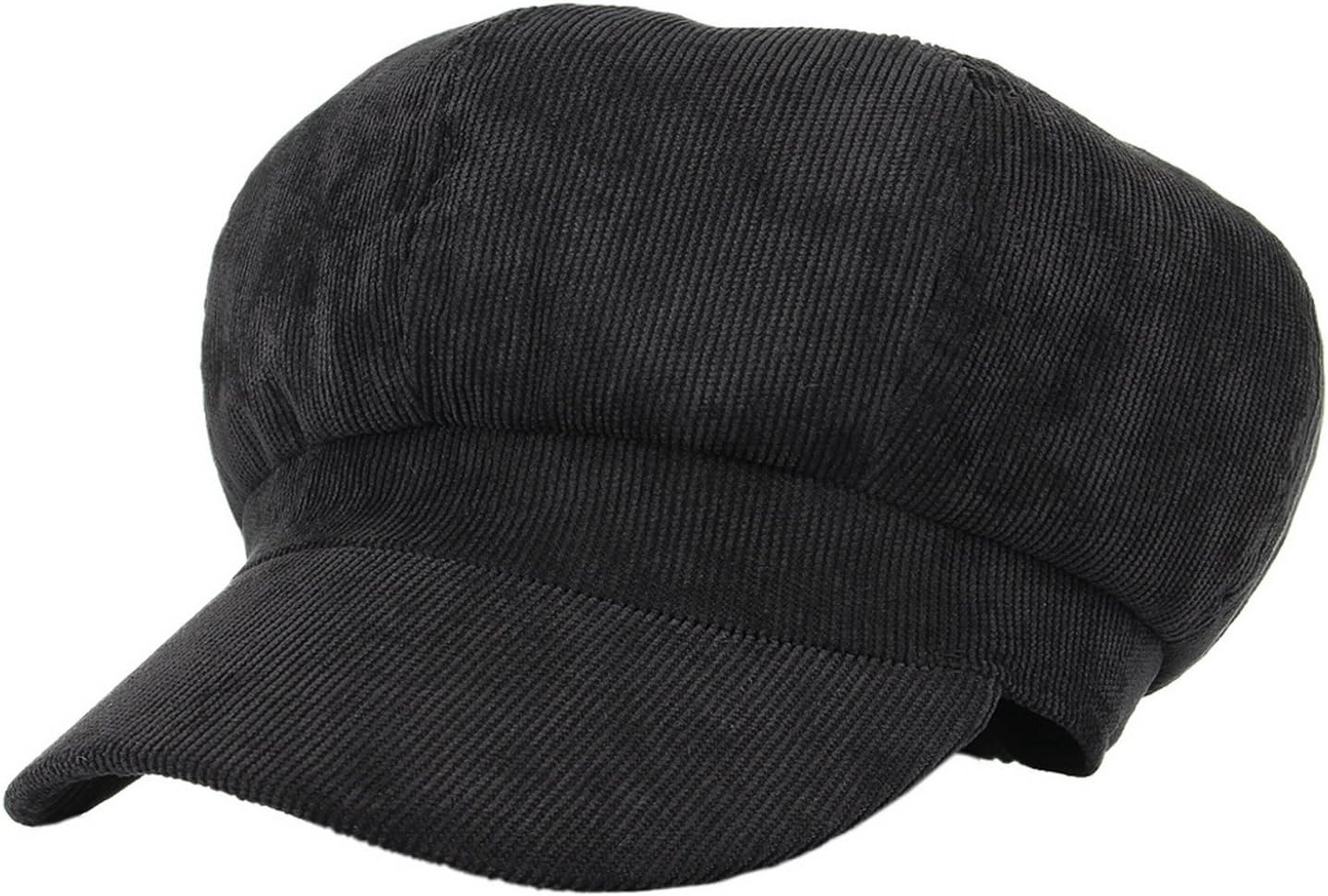 GEMVIEWomen Corduroy 8 Panel Newsboy Baker Boy Cap Peaked Beret Hat