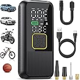 Tire Inflator Portable Air Compressor - 150PSI Air Pump for Car Tires, Bikes, Motorcycles & More - Portable Tire Inflator for