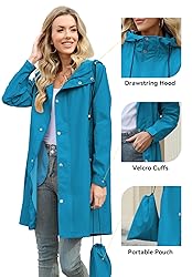 Zando Womens Rain Jacket with Hood - Travel Rain