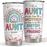 SANDJEST Aunt Tumbler 20oz Best Aunt Ever Cup Gift Stainless Steel Insulated Tumblers Coffee Travel Mug Auntie Cup Aunts Gift for Birthday Christmas