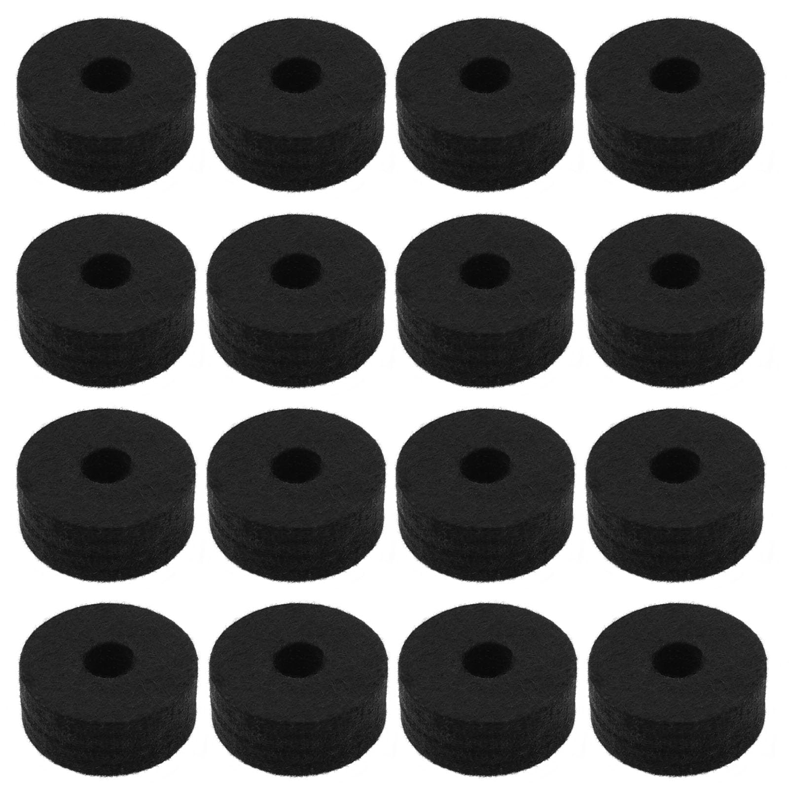 eMagTech 16pcs Jazz Drum Felt Cymbal Pad Felt Drum Pad 35x15mm Drum Sleeve Accessory for Most Jazz Drum Black Instrument Accessories