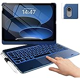 typecase Touch iPad 11th 10th Generation Case with Keyboard (11" 2025, A16 & 10.9" 2022) – 360° Rotatable, 11-Color Backlit, Multi-Touch Trackpad, Pencil Holder, Thin & Light – Midnight Blue