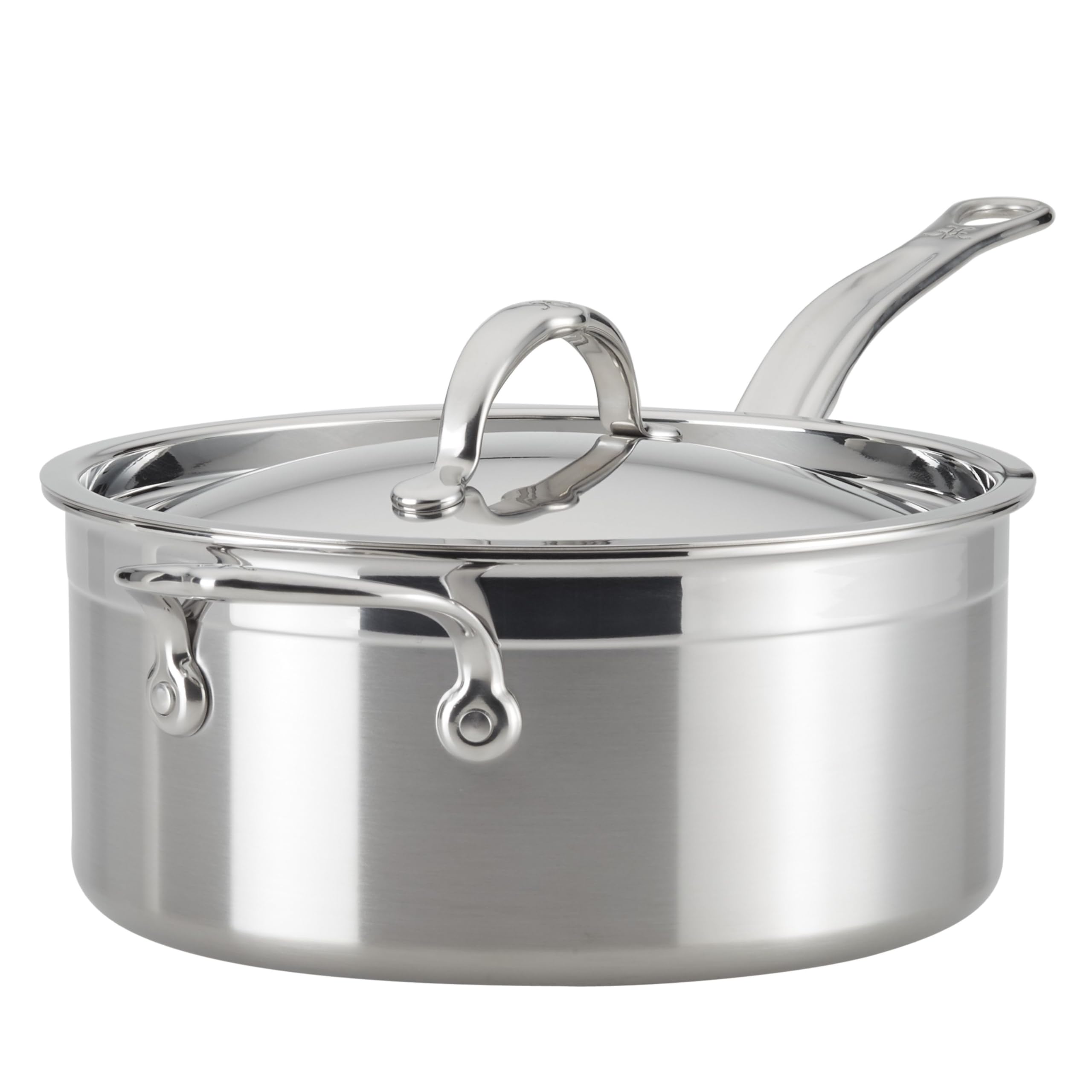 Hestan ProBond Forged – Professional Clad Stainless Steel Sauce Pan with Helper Handle, 4 Quart, Induction Compatible