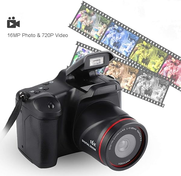 GUSTAR Digital Camera 16X Digital Zoom Coms Sensors2 4 Inch Lcd Screen 720P 16MpWith Folding Fill LightSupports External Memory Cards Up To 32G Battery Powered