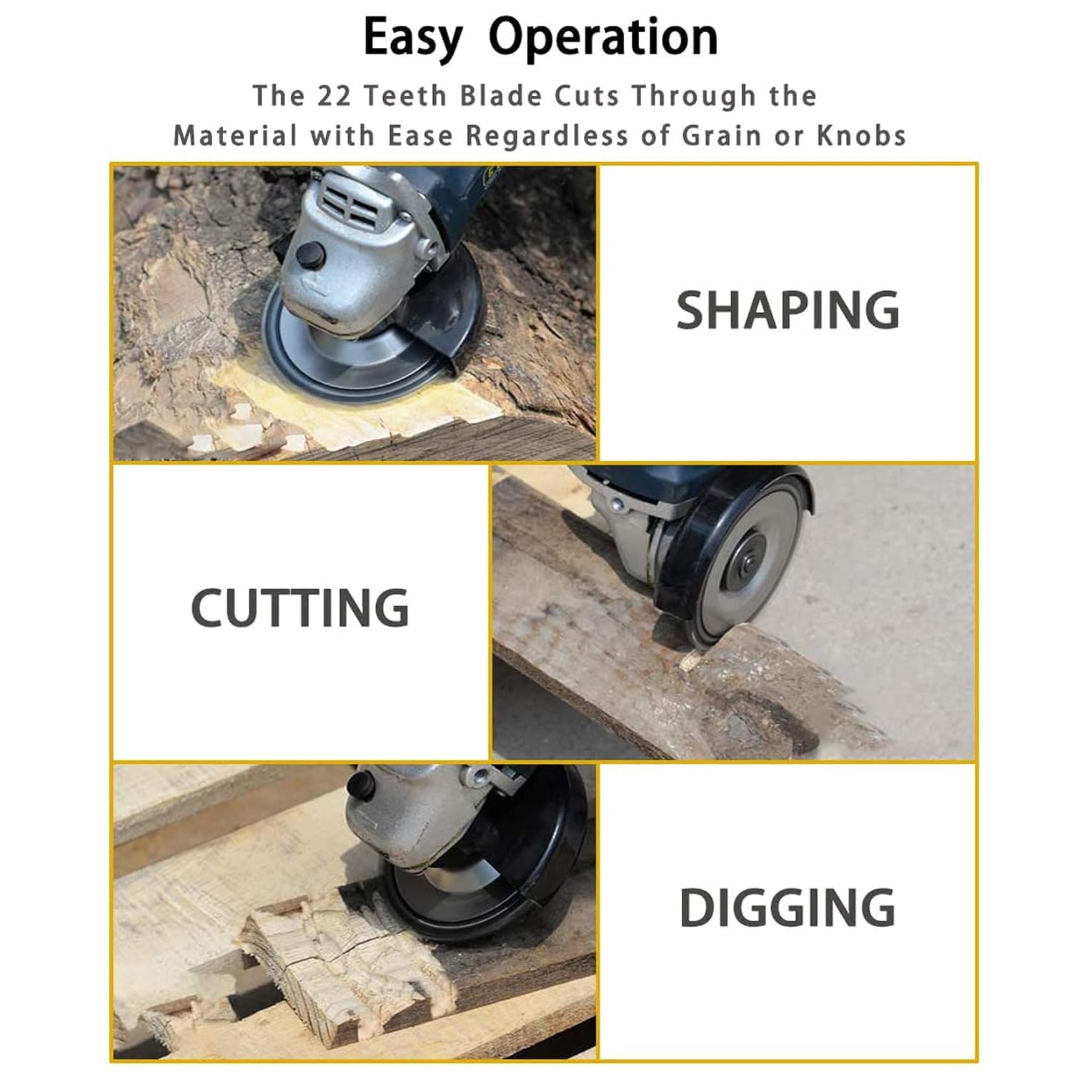 CZS Wood Carving Disc Grinder Shaping Disc Wood Grinding Wheel Woodworking Angle Grinder Attachment, Chain Disc & Coarse Disc, 5/8" Arbor (1+1 Pack): Industrial & Scientific