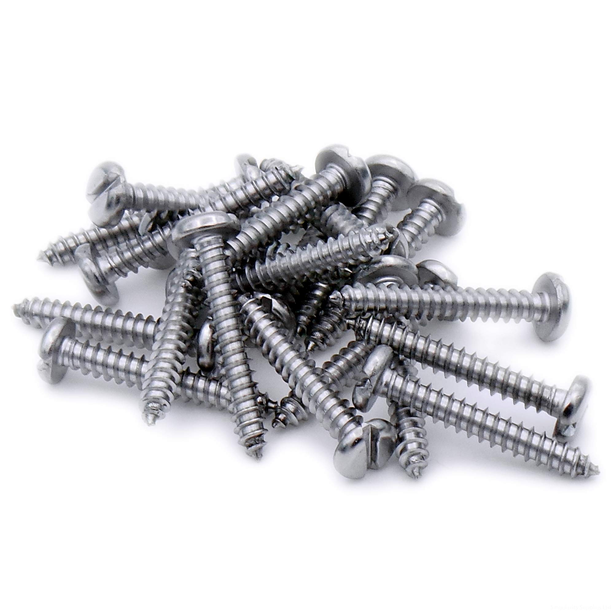 No.6 x 0.25 (3.5mm x 6.5mm) Slot Pan Self-Tapping Screw - Stainless Steel (A2) (Pack of 20)