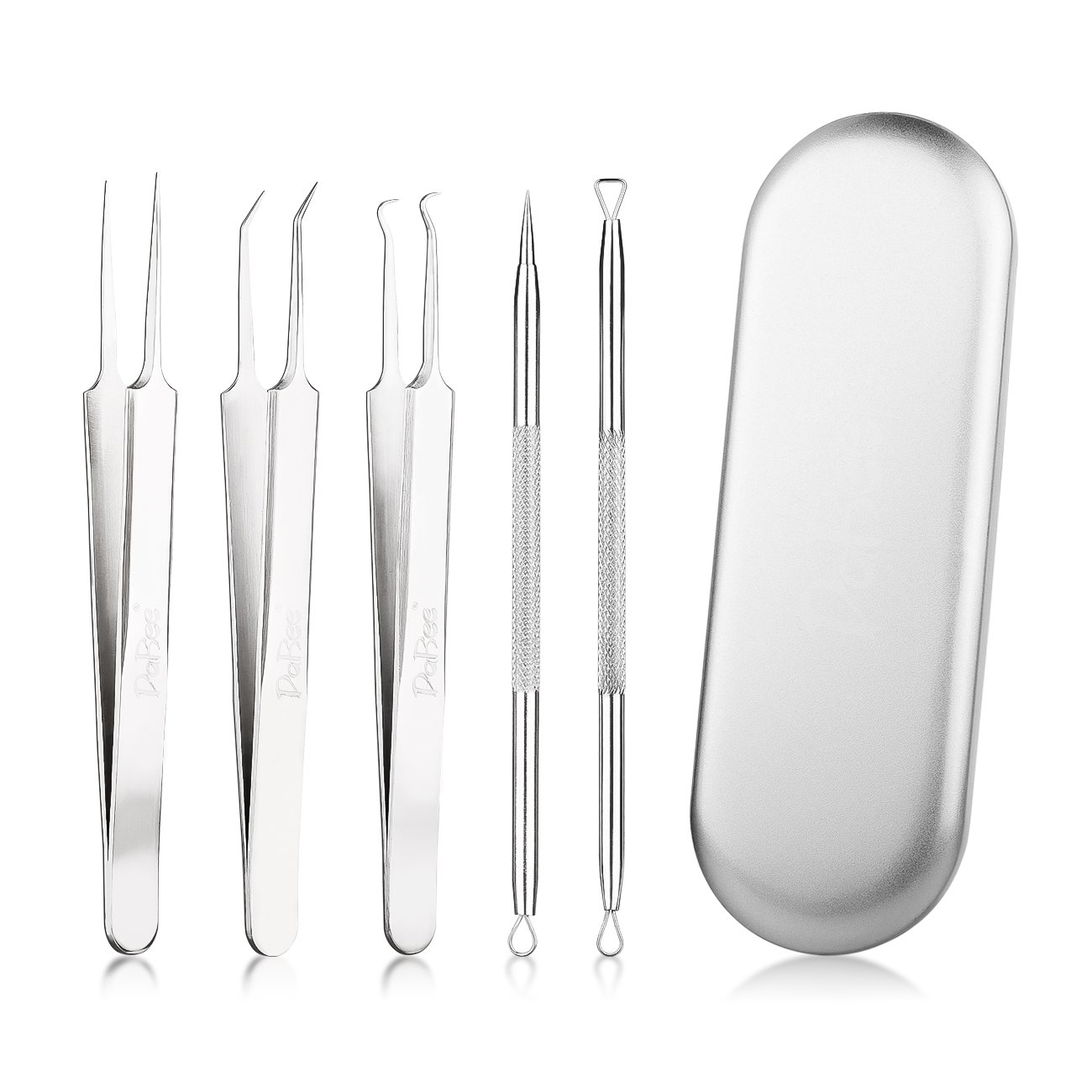 Professional Blackhead & Splinter Remover Tools Easily Cure Pimples Whiteheads Comedones Acne Zit Ingrown Hairs and Facial Impurities Surgical Stainless Steel with Alcohol Prep Pad