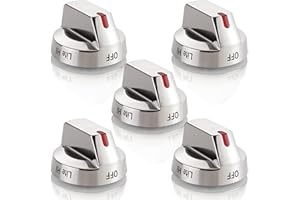 BTNTVEN [Upgraded] DG64-00473A Stove Knobs Control Dial w/Reinforced Power Ring Protection Compatible w/Samsung Range Oven Gas Stove Knob NX58H5600SS NX58F5700WS NX58H5650WS NX58J7750SS NX58M6850SS (5pcs)