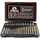 35 Pcs Screw Extractor Set,Left Hand Drill Bits Set Screw Extractor Kit | High-Hardness,Wear Resistance,Easy Out Screw, Stocking Stuffers for Men,with Portable Case,Gifts for Adults Him,Home DIY
