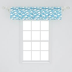 Ambesonne Blue Window Valance, Clear Summer Sky